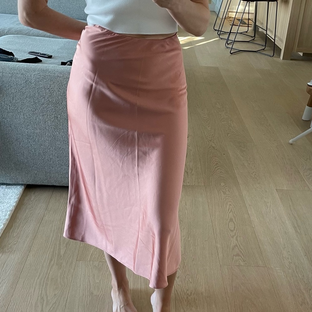 J Crew Satin Slip Skirt, Rose color, Size Medium.